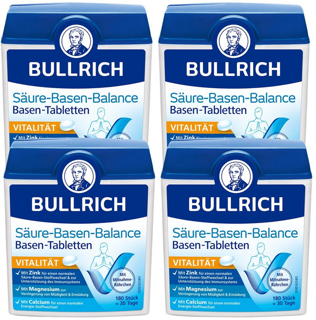 Bullrich 불리히 산-염기 밸런스 정제 칼슘 마그네슘 아연, 4개, 180정
