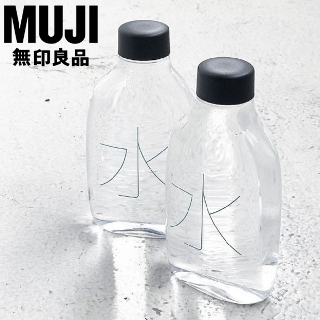 무인양품 무지 휴대용 러닝 운동 물병 마이 보틀, 1개, 330ml, 투명