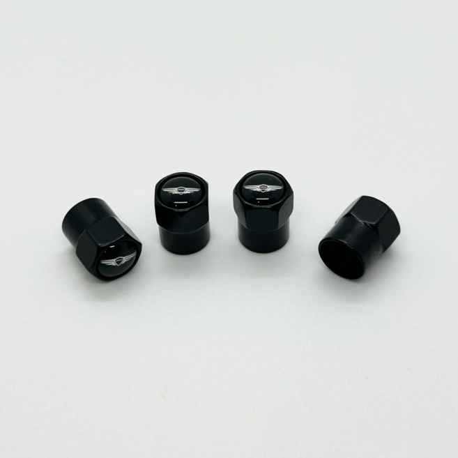 제네시스 타이어 밸브캡 [4P 세트] Genesis g70 g80 g90 gv60 gv70 gv80 호환품, 제네시스 - 블랙, 4개