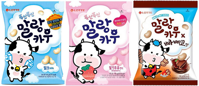 말랑카우 밀크 158g + 딸기 158g + 빠삐코 158g