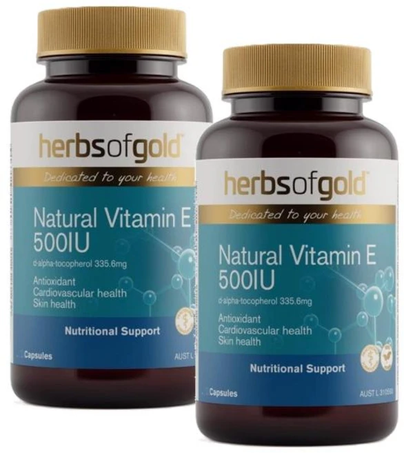 허브 오브 골드 내추럴 비타민E 500IU 캡슐 Herbs of Gold Natural Vitamin E, 50정, 2개 - 쿠팡