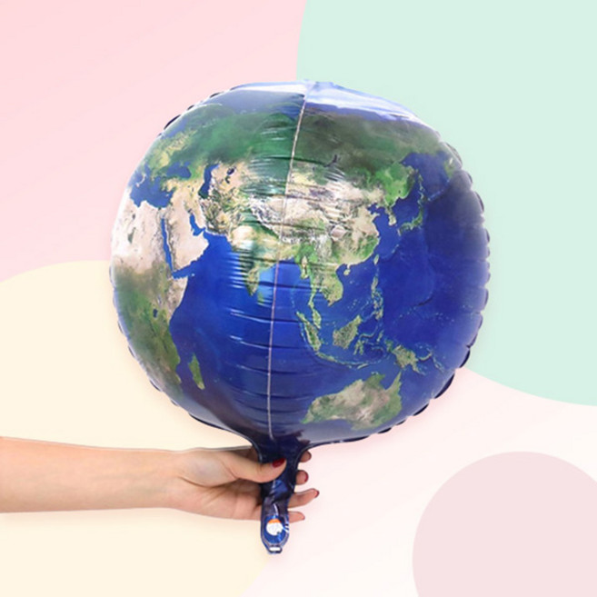 [예쁨주의지호] 대형 입체 우주풍선 /우주인풍선/UFO풍선/로켓풍선/지구풍선/우주풍선, 3D 입체 지구본풍선 (22인치)