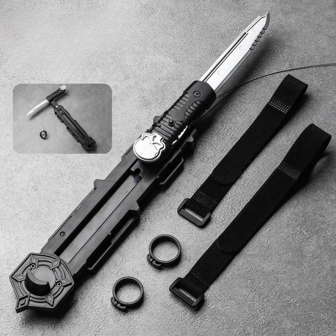 장난감 검 히든 블레이드 칼 단도 손목형 액션 나이프 퍼포먼스 소품 어쌔신 크리드, 1개, 실버