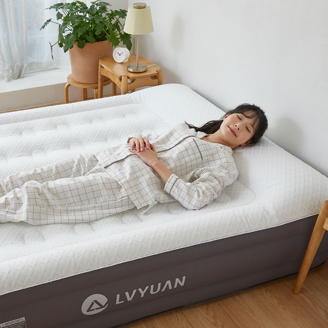 녹원 프리미엄 에어매트 캠핑용 자충매트 야외 휴대용 매트리스 펌프 내장형