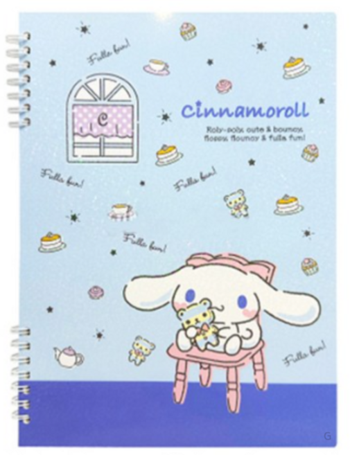 PINKMANGO 산리오 2단 스프링 노트 B5, 3개, Blue(시나모롤)