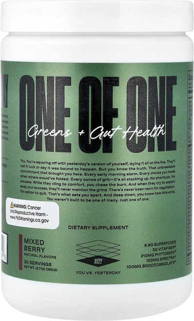 ONE OF ONE 녹색 채소 + 장 건강 믹스 베리 360g(12.7oz) (원 오브 원), ONE OF ONE, 녹색 채소 + 장 건강, 믹스 베, 360g, 1개 - 쿠팡