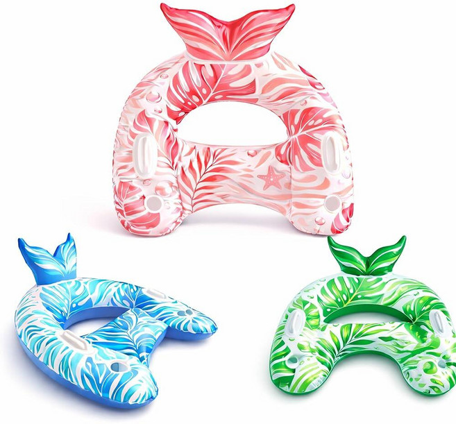 미국출고 평점4.5+ 237374 Pool Floats Adult 3 Pack Inflatable Chair Floaties with Cup 홀더(고정용)s & Handles