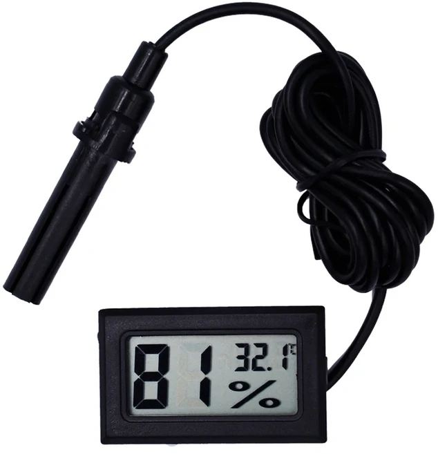 -50 ~ 70C 10% 99% RH LCD 디지털 온도계 테스터 센서 미터 게이지 감지기, 01 Black, 02 Black