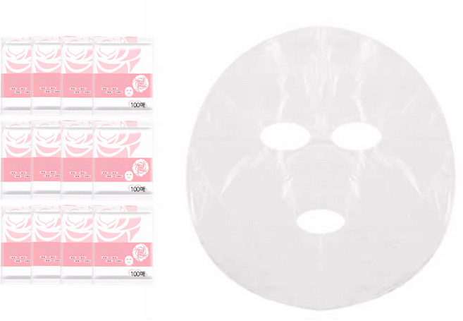 살림의지혜 일회용 비닐 마스크 팩 얼굴 커버, 12개, 100개입