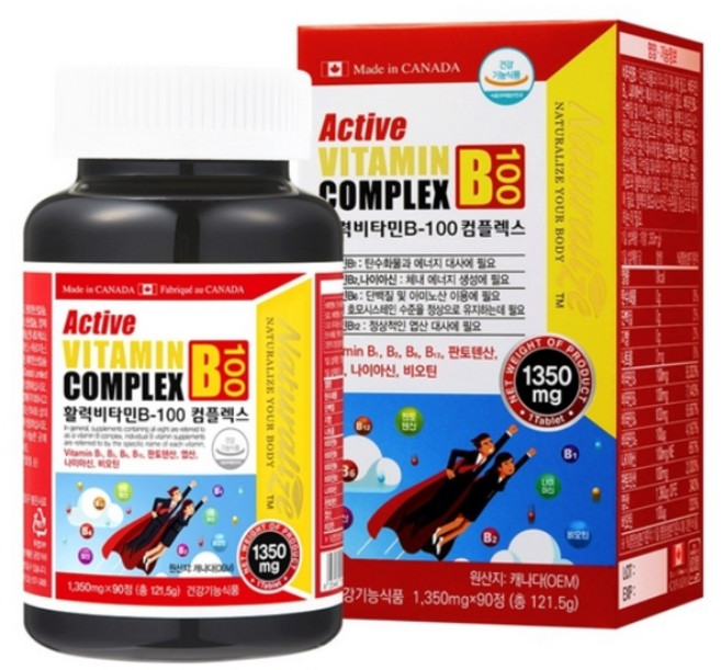 네추럴라이즈 활력비타민B 100 컴플렉스, 90정, 1개
