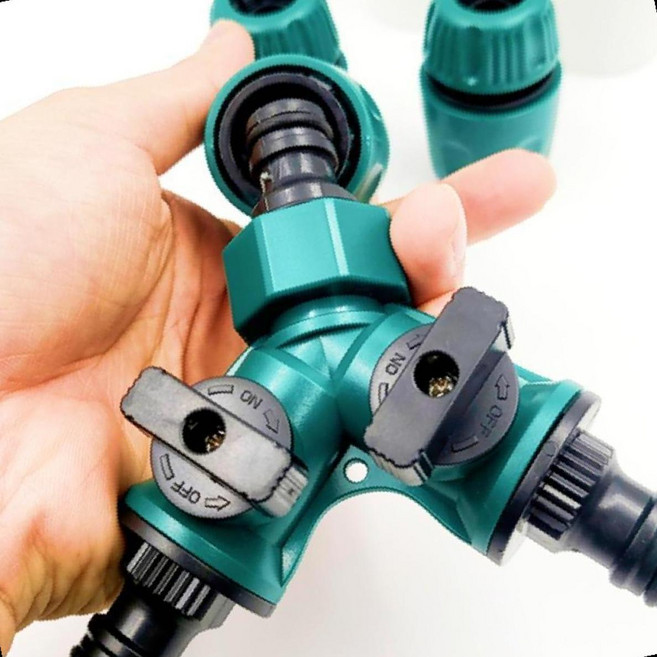 Y자형 호스분배기 3구 수도분배 밸브커넥터 정원관리 물호스연결 관수시설, 상세페이지 참조, 1개