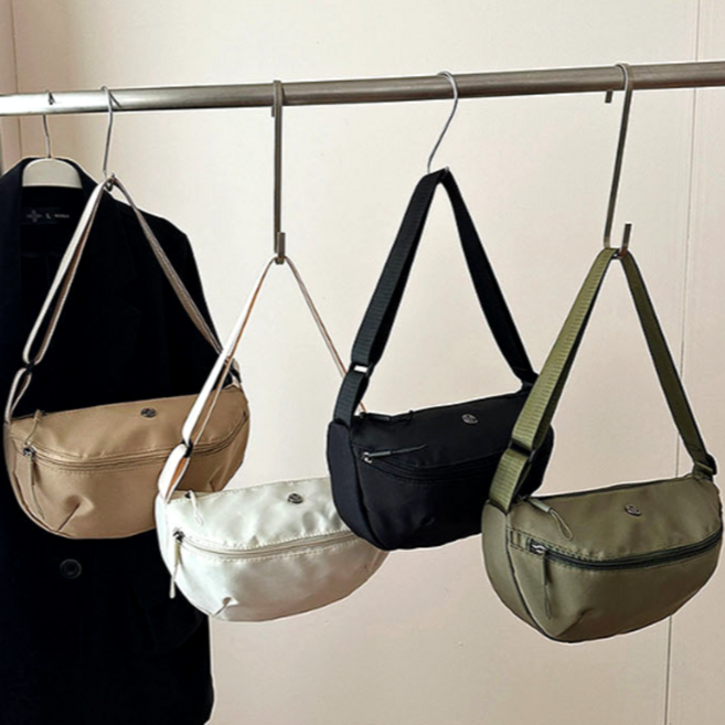 라이크위너 여성용 반달 크로와상백 나일론 크로스백 JBB042