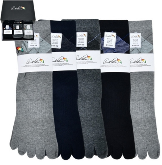 기타 아놀드파마 신사 아가일 발가락 단목 양말0080ye