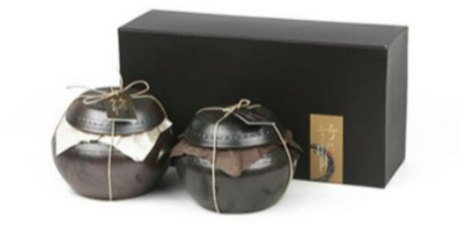 죽장연 프리미엄 미니죽세트(옹기) / 전통된장 500g+전통고추장 500g / 국내산+지하 암반수 정제물+3년간 간수 뺀 신안 천일염/ 항아리 천연발효 /포항 죽장면, 1개