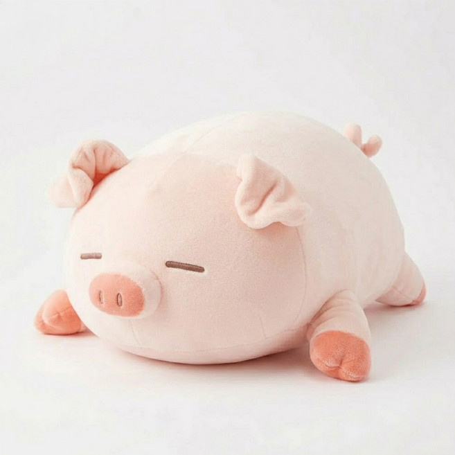 엘에이스 안고자는 모찌모찌한 롱쿠션 소 중 대 특대 사이즈 돼지필로우 애착인형, 실눈돼지