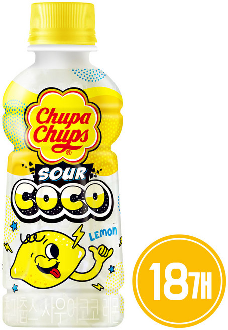 츄파춥스 사우어코코 레몬, 18개, 240ml