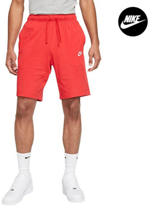 나이키 클럽 쇼츠 저지 트레이닝 남자 여성 면반바지 레드 BV2772-658