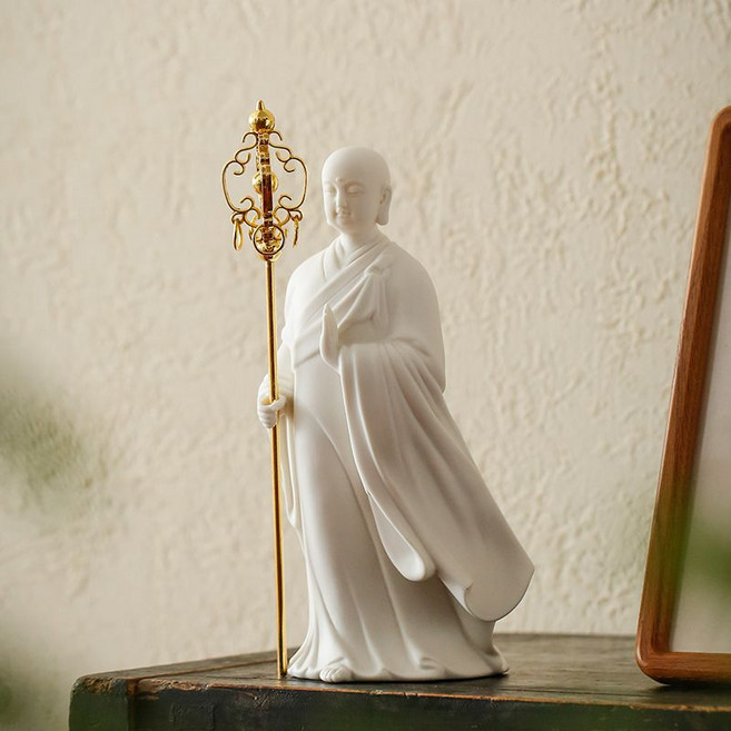 불교용품 미니 불상 장식 세라믹 도자기 승려 법당 불교 행운 기원 소원성취 지장보살