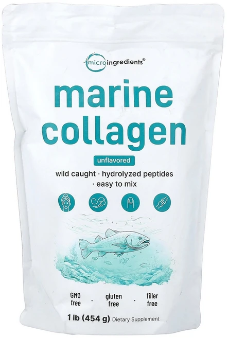 Micro Ingredients 해양 콜라겐 무맛 454g, Micro IngRed 레드ients, 해양 콜라겐,, 1개 - 쿠팡