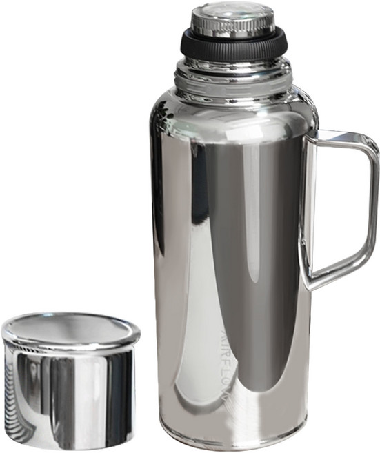AIRFLOW 鍍鈦附溫度計保溫瓶 500ml 保溫咖啡壺 長效保溫, 不鏽鋼, 1個