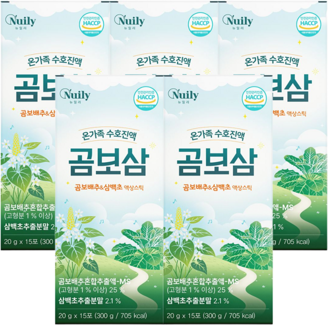 온가족 곰보배추 삼백초 진액 액상 스틱 식약처 HACCP 인증, 5개, 300g