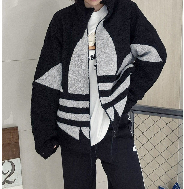 아디다스 정품 AS 가능 남녀공용 빅트레포일 쉐르파 플리스 후리스 겨울 간절기 뽀글이 자켓