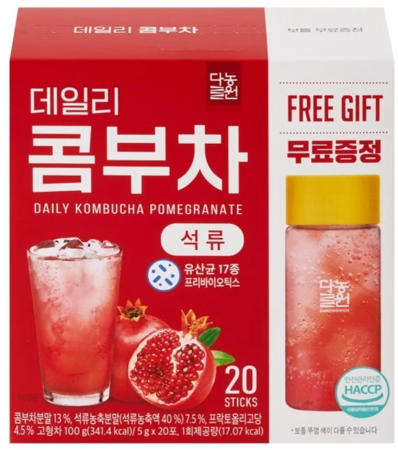 다농원 데일리 콤부차 석류 5g 20개입, 1개 - 쿠팡