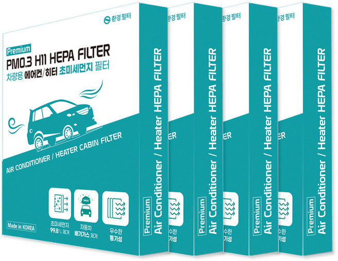 환경필터 국내산 프리미엄 차량용 자동차 에어컨필터 4P, 4개, 116