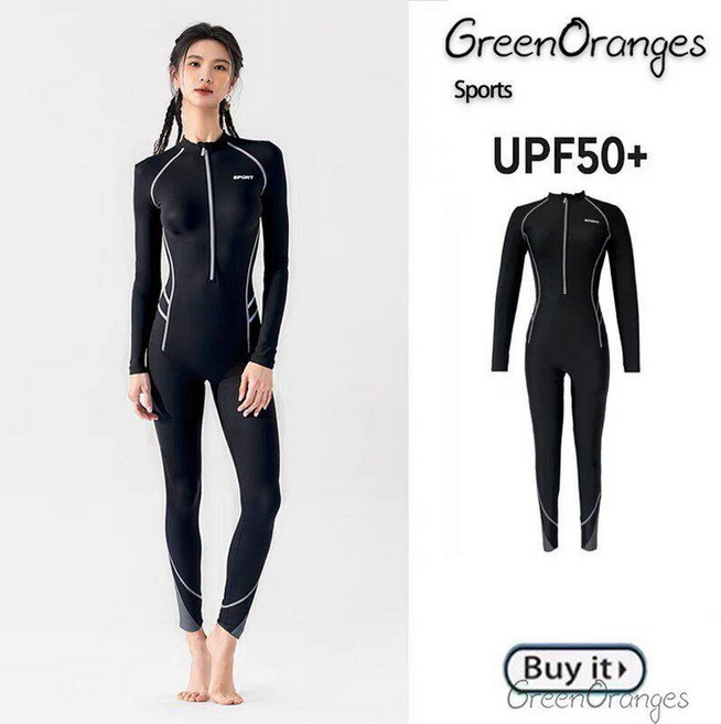 서핑 슈트 프리다이빙 수트 바다수영 잠수복 2mm 여성, 블랙