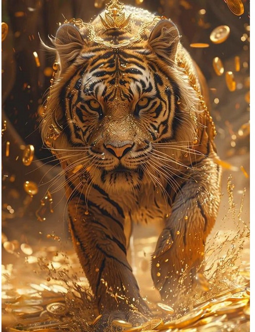 부귀재물 금화 동물 우드 조각퍼즐 돼지 두루미 잉어 수탉 뱀 호랑이 거북이 코끼리 소 돈 들어오는 풍수지리 직소퍼즐 효도선물, 1개, 선택03-부귀재물 금화 호랑이, 300피스