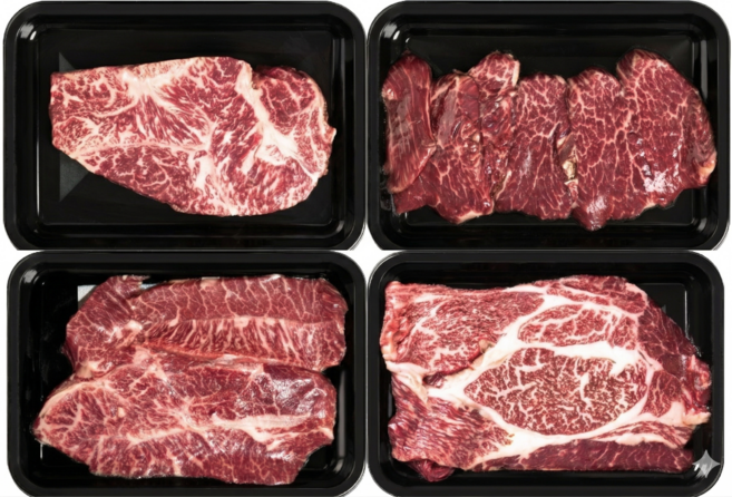 [온기로운식탁] 1++ 투뿔 한우 프리미엄 명품 세트 800g (꽃등심 안심 채끝 부채), 1개