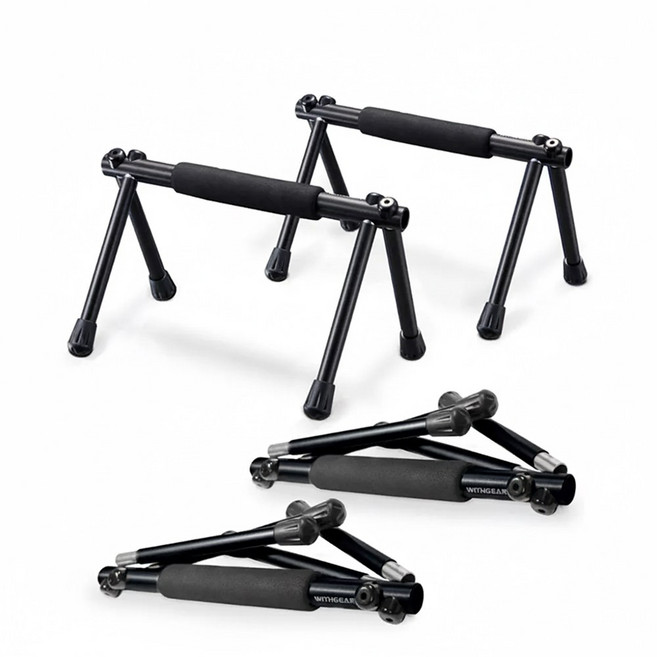 위드기어 국내 제작(국산) 푸쉬업바 PUSW1 팔굽혀펴기 스트롱 홈트레이닝 평행봉 플란체 운동 기구, 블랙, 호크, 호크