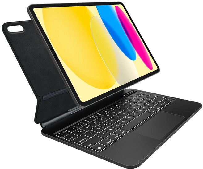 DANYCASE 아이패드 자력 흡착 디지털 전력 마법 키보드 케이스, 블랙, 1개