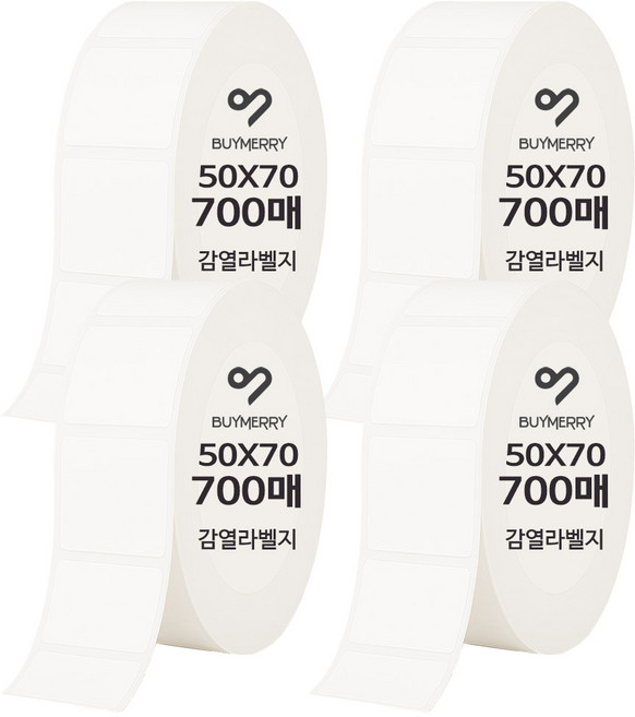바이메리 감열롤라벨지 30mm~60mm 인쇄잘되고 잘붙는 국산 감열지 라벨지 스티커라벨 라벨프린터용지 라벨용지, 4롤