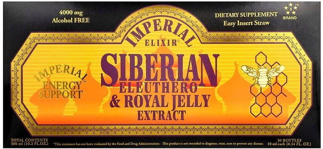 Imperial Elixir 시베리아 가시오가피 & 로열젤리 추출물 무알콜 30병 각 10 ml(0.34 fl oz) IME-39357 - 쿠팡