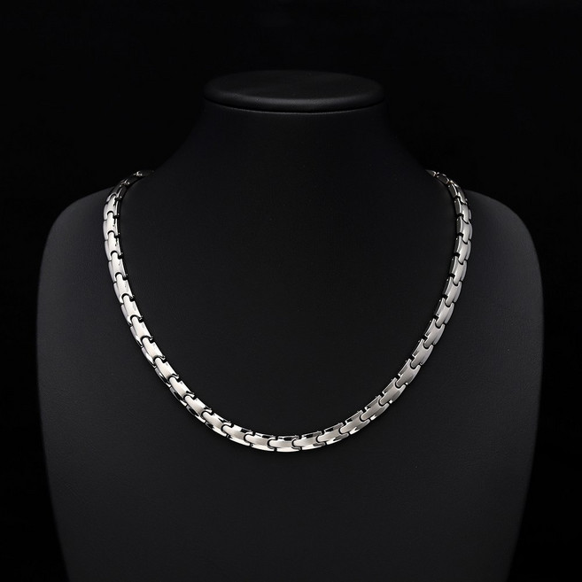 진주모아 오리지널 티타늄 게르마늄목걸이 3컬러 전량 99.9998%, NKESS-02(실버), 1개