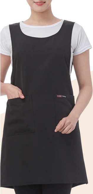 라인 옆트임 앞치마/미용/미용실/가운/유니폼, LN6040 블랙(일반), 1개