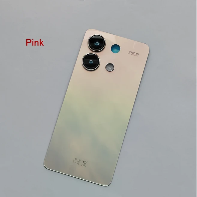 샤오미 레드미 노트 13 4G용 A+++ 등판 배터리 커버 (카메라 렌즈 포함) 후면 하우징 케이스 교체 및 접착, 03 Redmi Note13 4G Pink