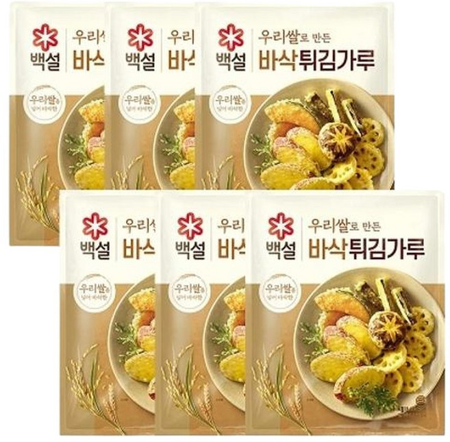 백설 우리쌀로 만든 바삭 튀김가루 1kg x6개, 6개