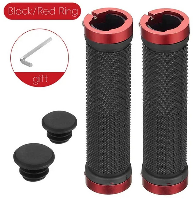 MOTSUV 자전거 핸들 바 그립 MTB 소프트 양면 잠금 커버 플러그 고무 미끄럼 방지 사이클링 액세서리 부품, 14 Style 3  red, 1개