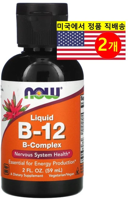 1+1 나우푸드 비타민 B12 비콤플렉스 액상 59ml, 2팩 - 쿠팡