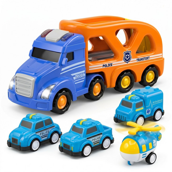 릴라코 2세대 경찰차 장난감 미니자동차 5종세트, 1개, 블루