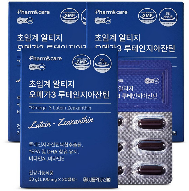 락토온 초임계 알티지 오메가3 루테인지아잔틴, 3개, 30회분