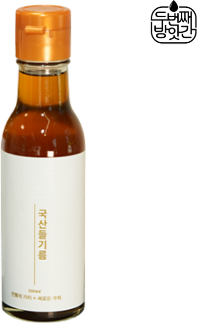 국산전문 두번째방앗간 프리미엄 저온압착 국산들기름, 1개, 220ml