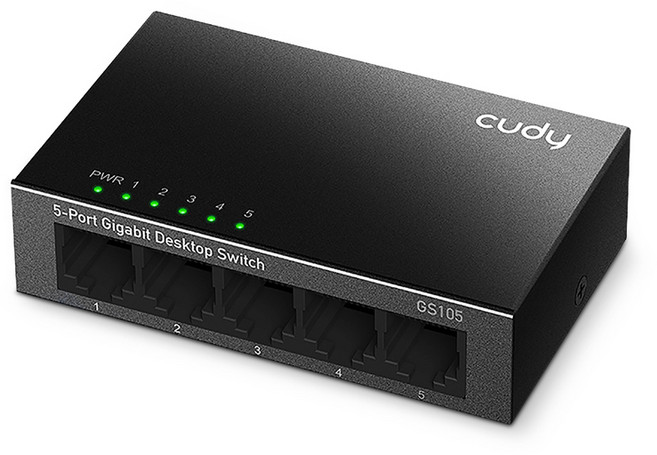 cudy GS105 5埠 Gigabit桌上型網路交換器 金屬外殼散熱佳 配置機箱首選, 1個