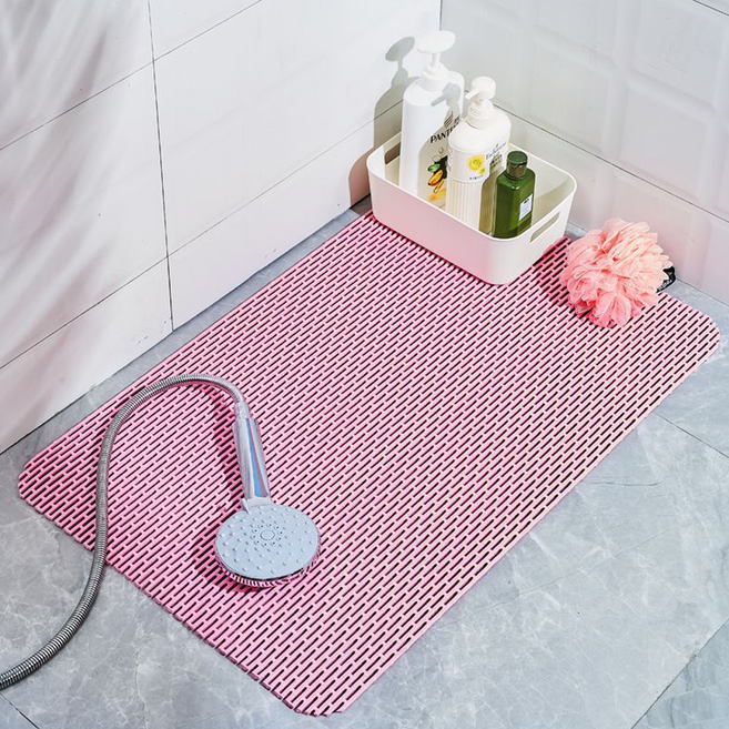 뉴에잇 물빠짐 미끄럼방지 욕실매트, 1개, 핑크