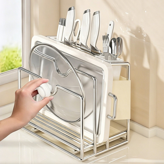 304 스텐 식기건조대 다기능 주방수납 공간활용 대용량 식기정리대, 1개, 흰색
