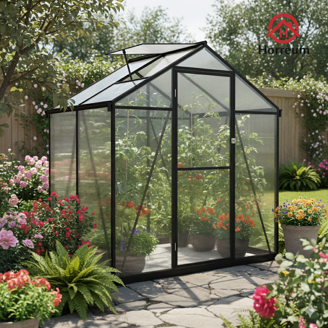 호레움 온실하우스 AS125 조립식 온실 소형 창고 농막 썬룸 비닐하우스 자재 텃밭 농사