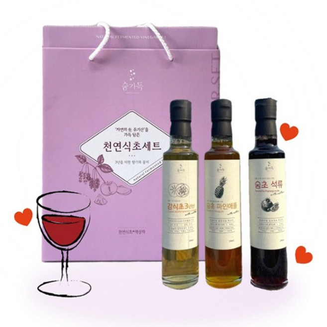 명절 추석선물 숨초 3년 천연발효 프리미엄 과일 식초, 1개, 250ml