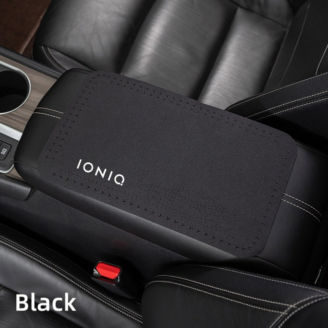 스웨이드 자동차 중앙 팔걸이 패드 미끄럼 방지 자동 센터 콘솔 매트 시트 박스 커버 현대 IONIQ 5 6, BLA